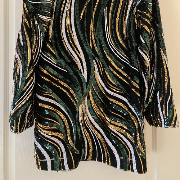 GUESS MARCIANO JEN TUNIC DRESS MEDIUM GREEN MULTI - Picture 9 of 15